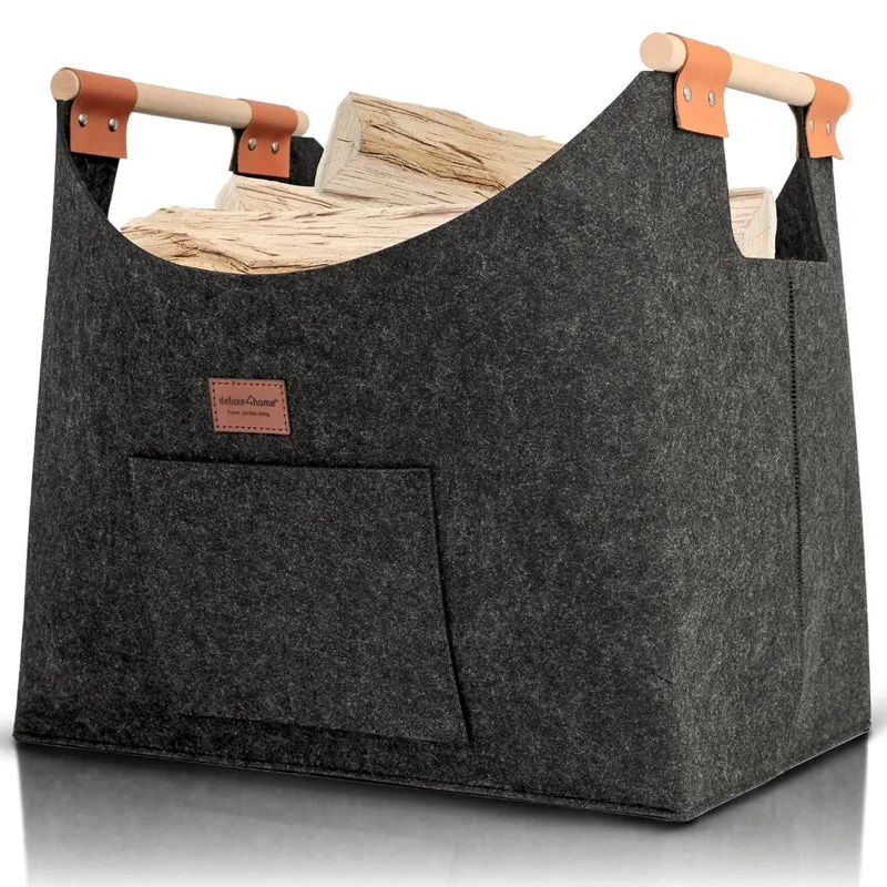 XL Multifunktions Korb I Filztasche für Brennholz, Einkauf, Aufbewahrung