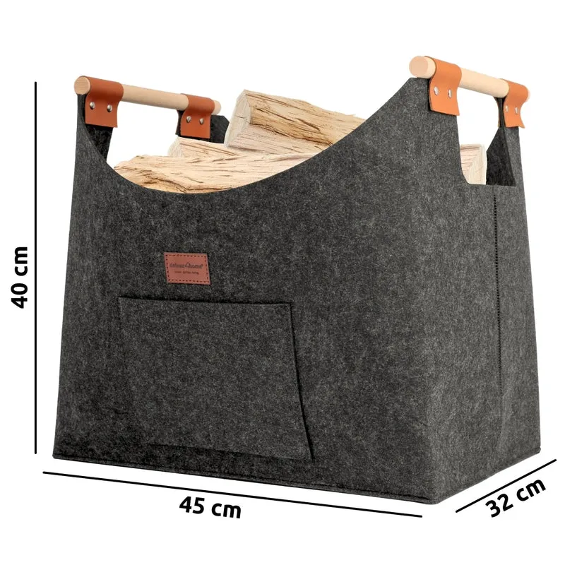 XL Multifunktions Korb I Filztasche für Brennholz, Einkauf, Aufbewahrung