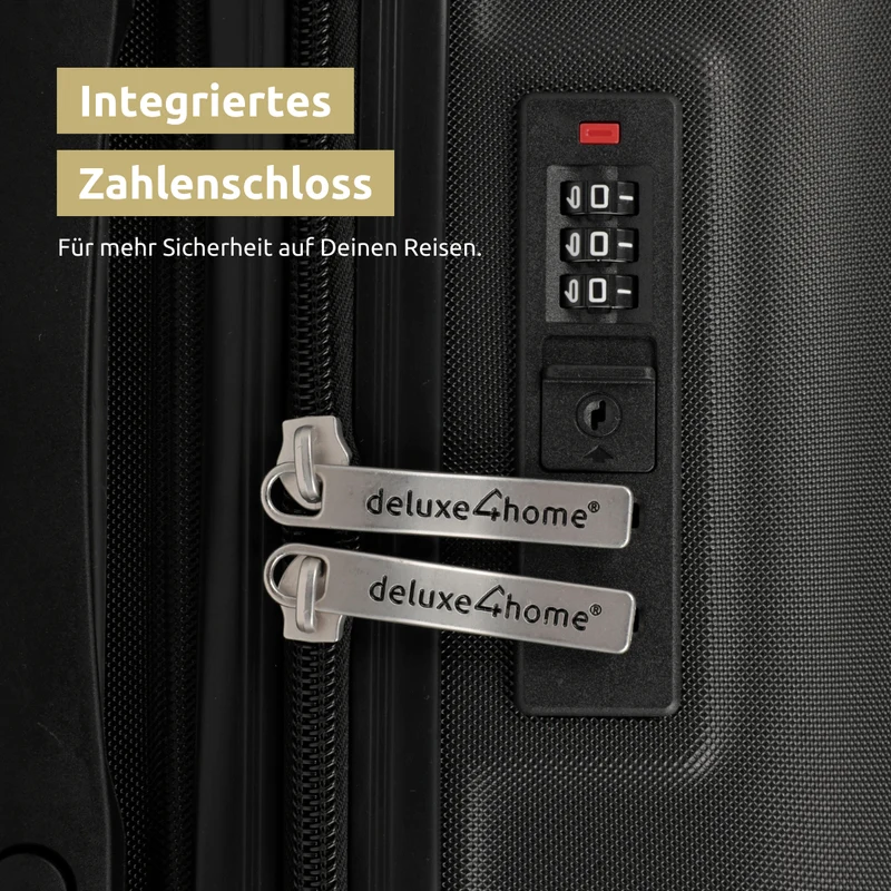 3 tlg. Hartschalenkofferset mit Schloss ABS