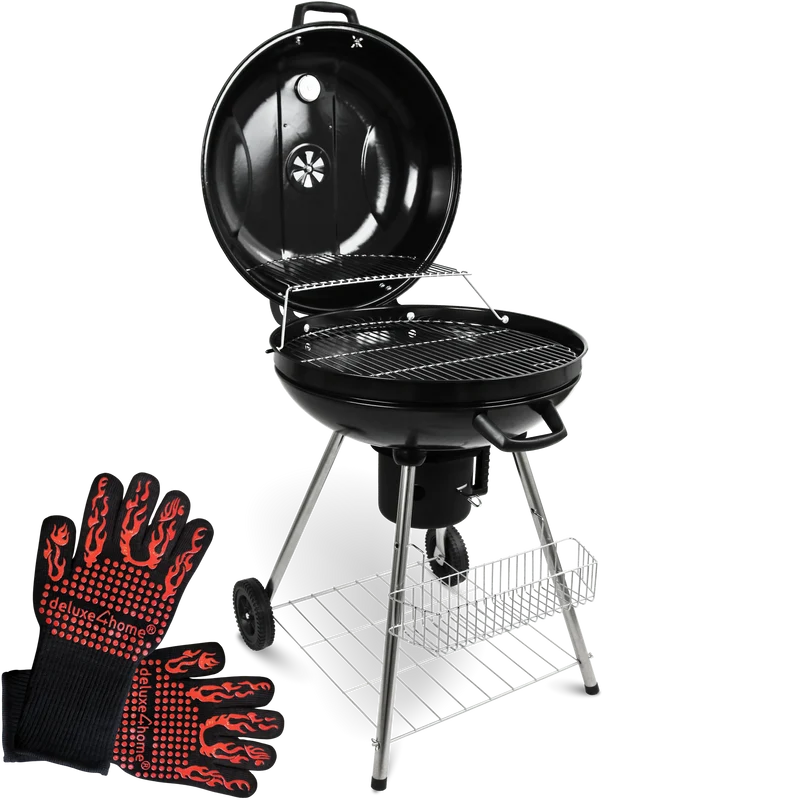 BBQ Kugelgrill mit Ablage und Handschuhen
