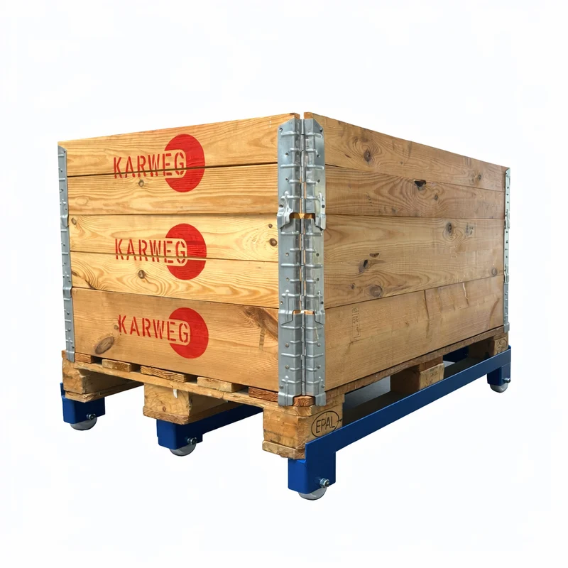 Europaletten-Rollwagen, hubwagentauglich, 1000kg, 5 Nylonrollen, niedrige Höhe