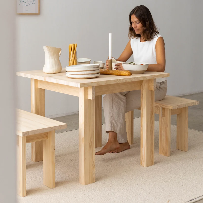 Begur small bench in solid pine wood 75 cm