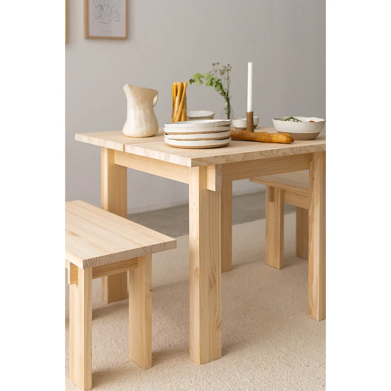 Pals dining table made of solid pine wood 90 x 90 cm