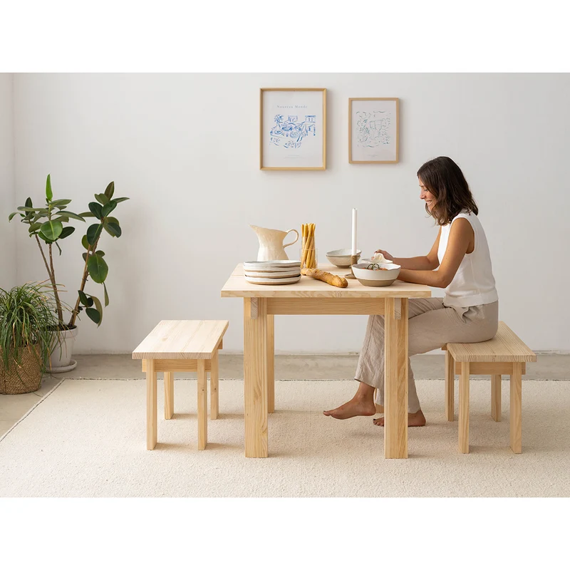 Pals dining table made of solid pine wood 90 x 90 cm