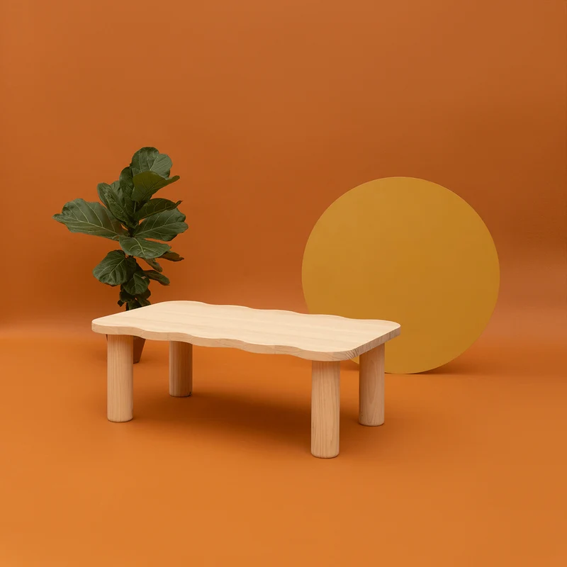 Palamos - Coffee table in solid pine wood 100 cm