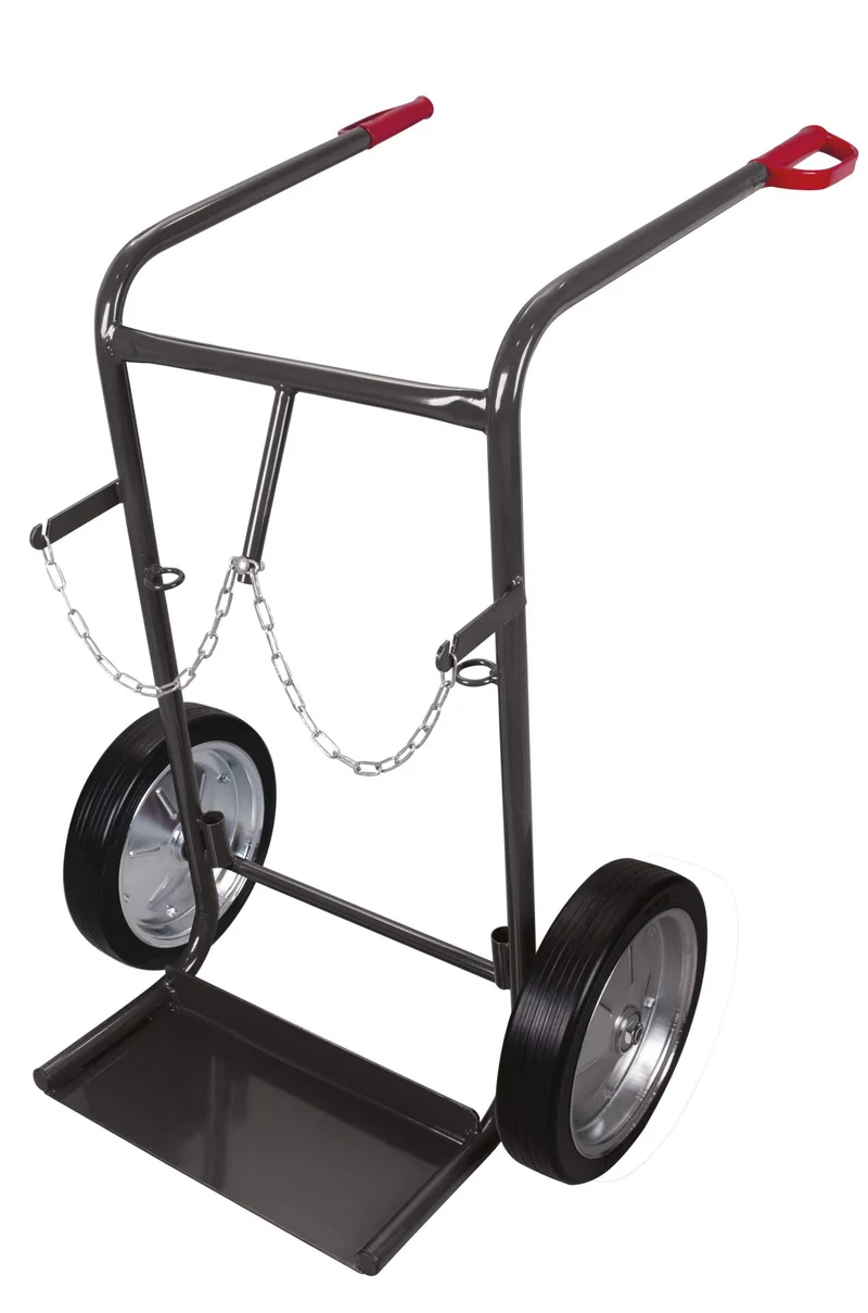 Stahlflaschenkarre von VARIOfit anthrazit | Traglast 200 kg | 2 Stahlflaschen