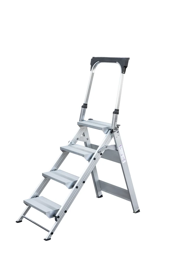 Klapptreppe mit Haltebpgel aus Aluminium | Belastbarkeit 150 kg