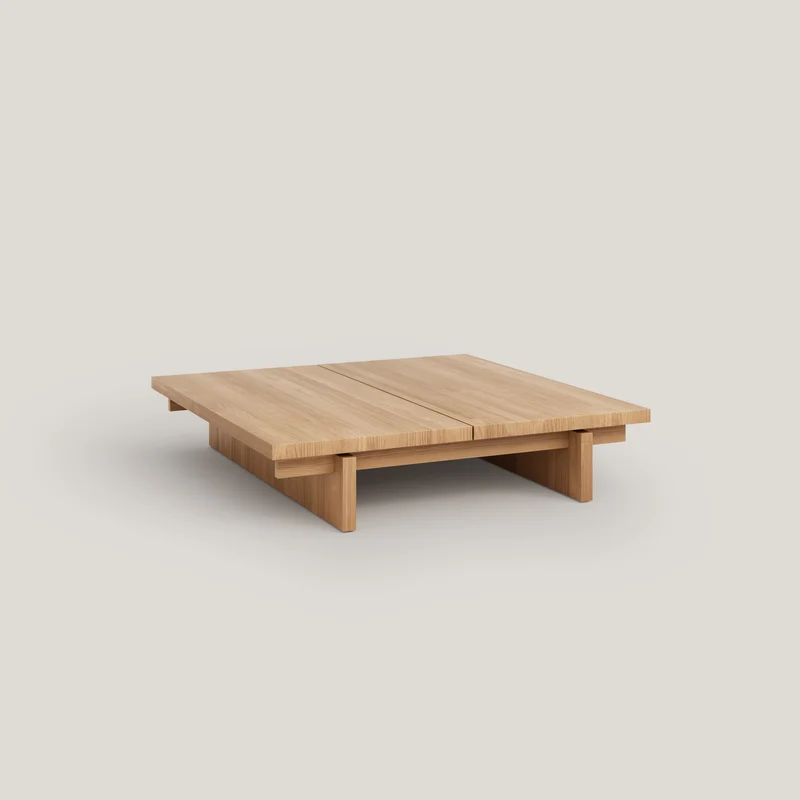 Olivera - Low coffee table in solid pine wood 90 cm