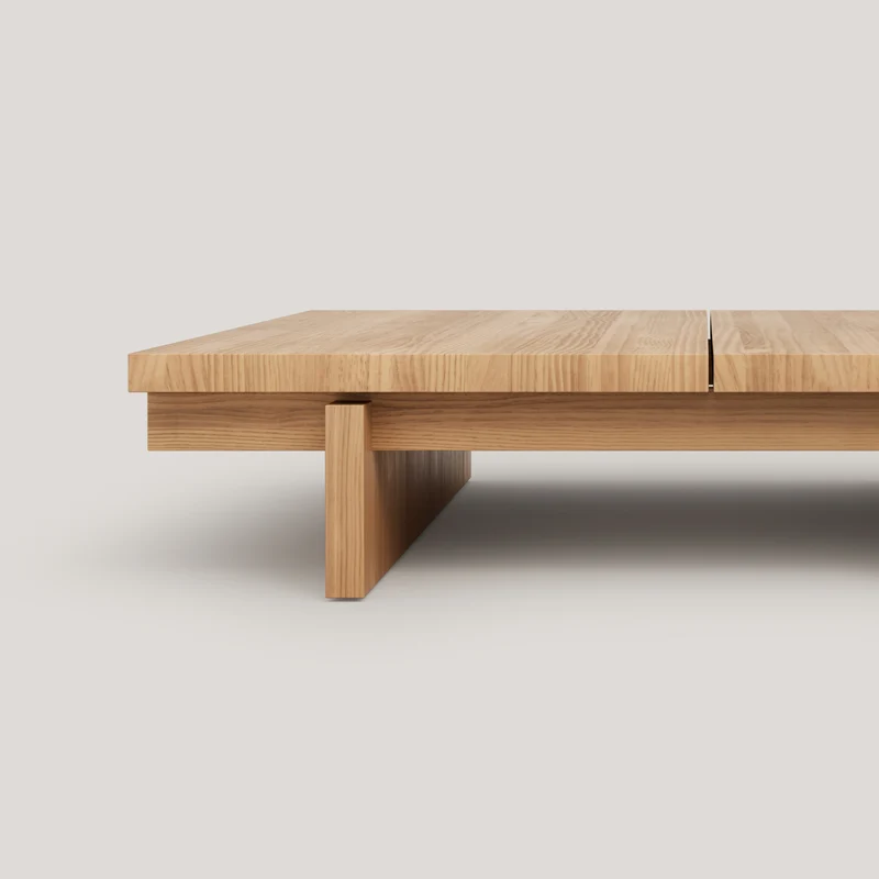 Nova - Rectangular coffee table in solid pine wood 135 cm
