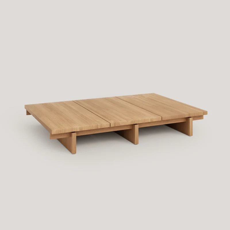 Nova - Rectangular coffee table in solid pine wood 135 cm