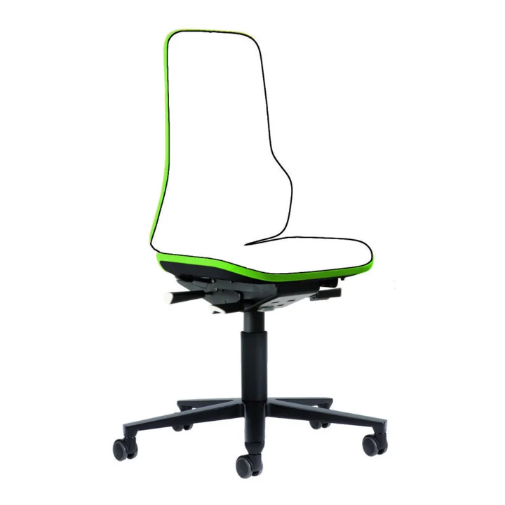 Arbeitsdrehstuhl ESD NEON 2 in grün von Bimos mit Rollen ohne Polster