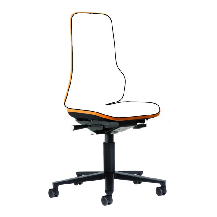 Arbeitsdrehstuhl ESD NEON 2 in orange von Bimos mit Rollen ohne Polster