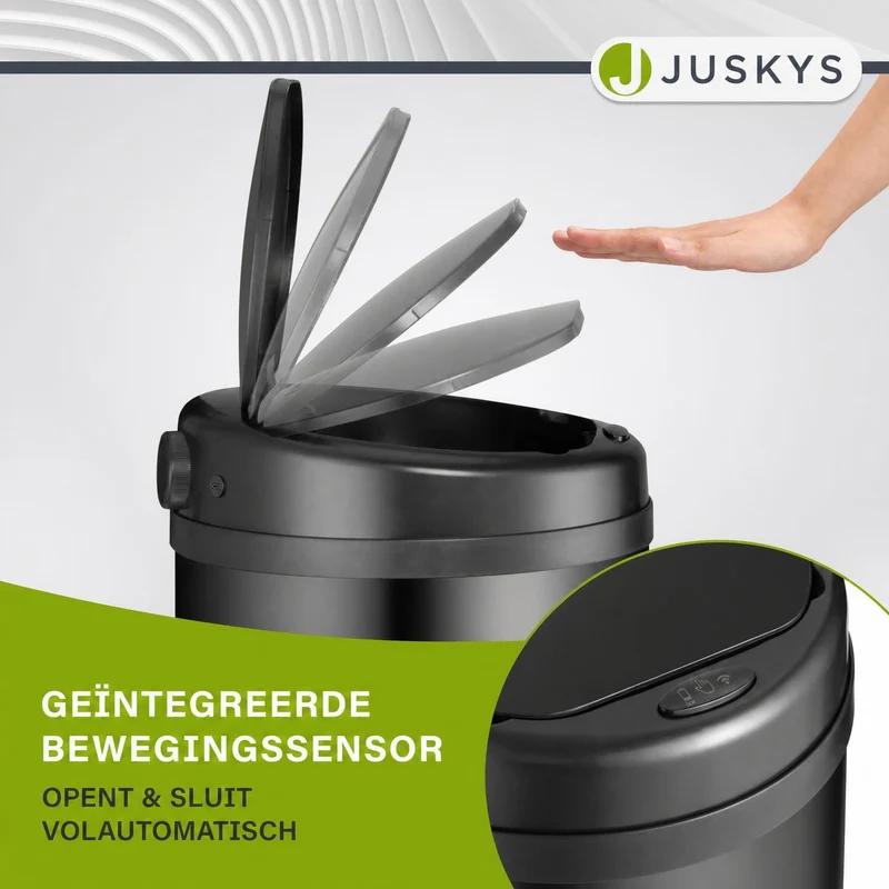 Runder Mülleimer mit Sensor