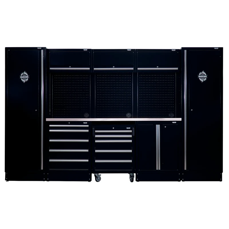 BUNKER 16 Piece Modular Storage Combo with Worktop, 3240mm