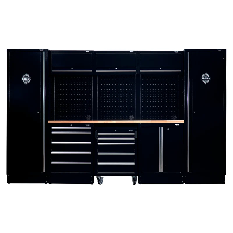 BUNKER 16 Piece Modular Storage Combo with Worktop, 3240mm