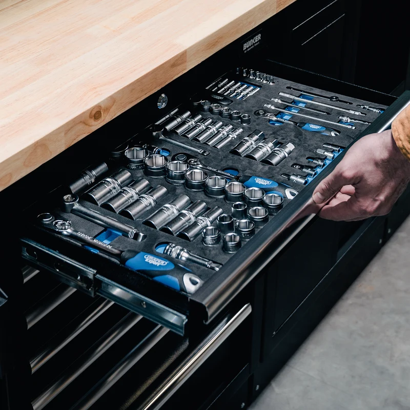 BUNKER 16 Piece Modular Storage Combo with Worktop, 3240mm