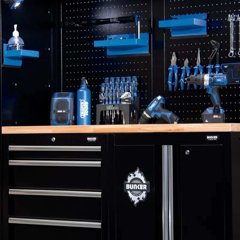 BUNKER 16 Piece Modular Storage Combo with Worktop, 3240mm