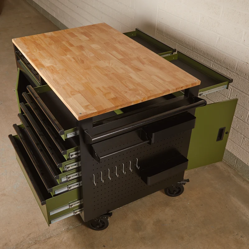 BUNKER Multi-Functional Workbench Roller Tool Cabinet, 14 Drawer, 48"