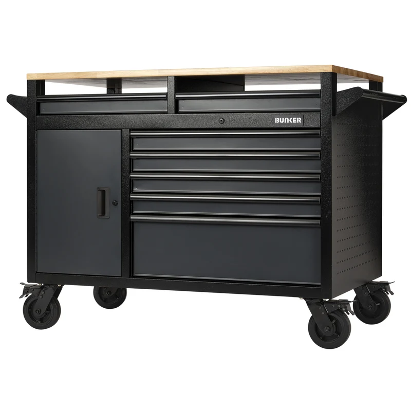 BUNKER Multi-Functional Workbench Roller Tool Cabinet, 14 Drawer, 48"