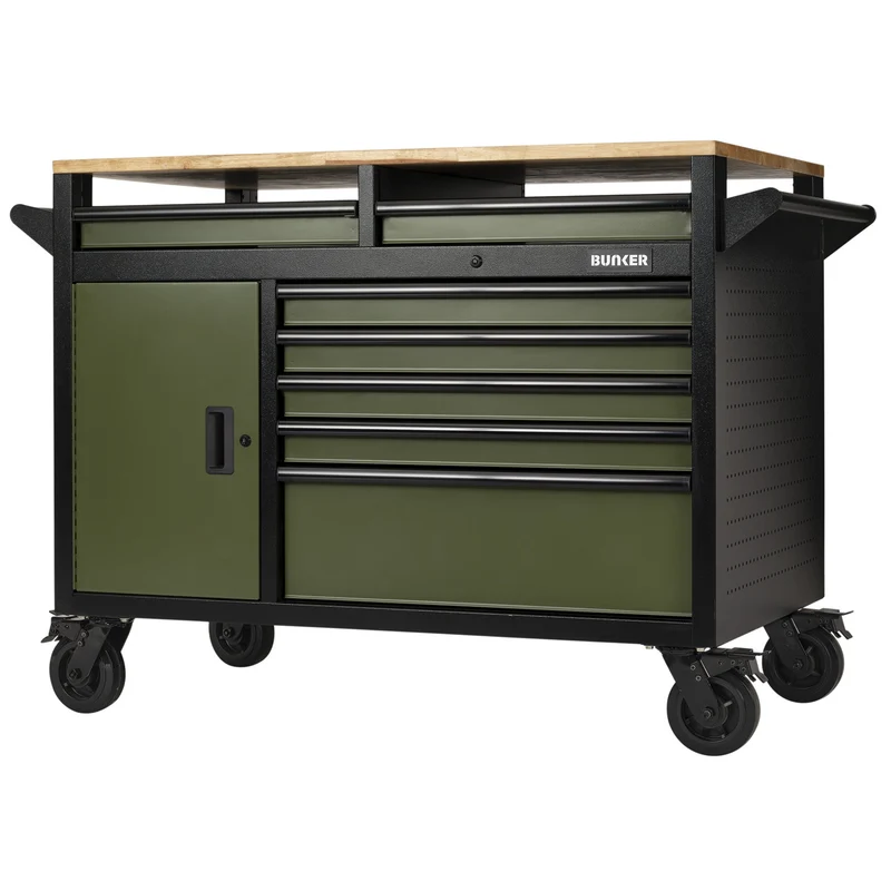 BUNKER Multi-Functional Workbench Roller Tool Cabinet, 14 Drawer, 48"