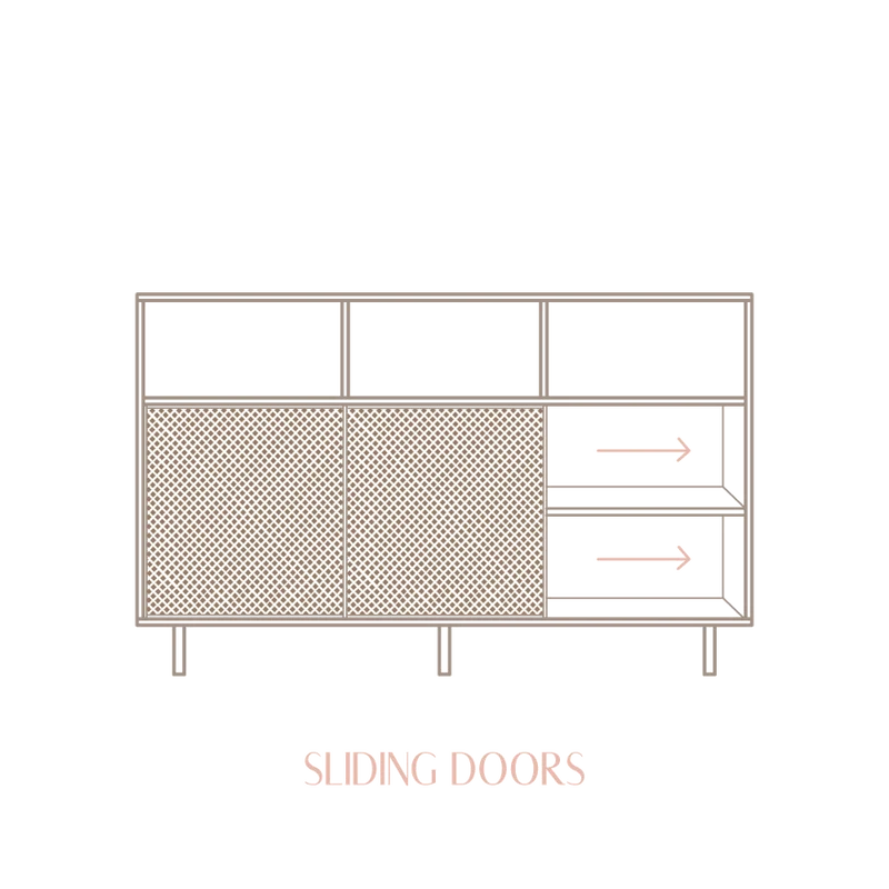 Sideboard Mundina in pine with 3 doors 180 cm