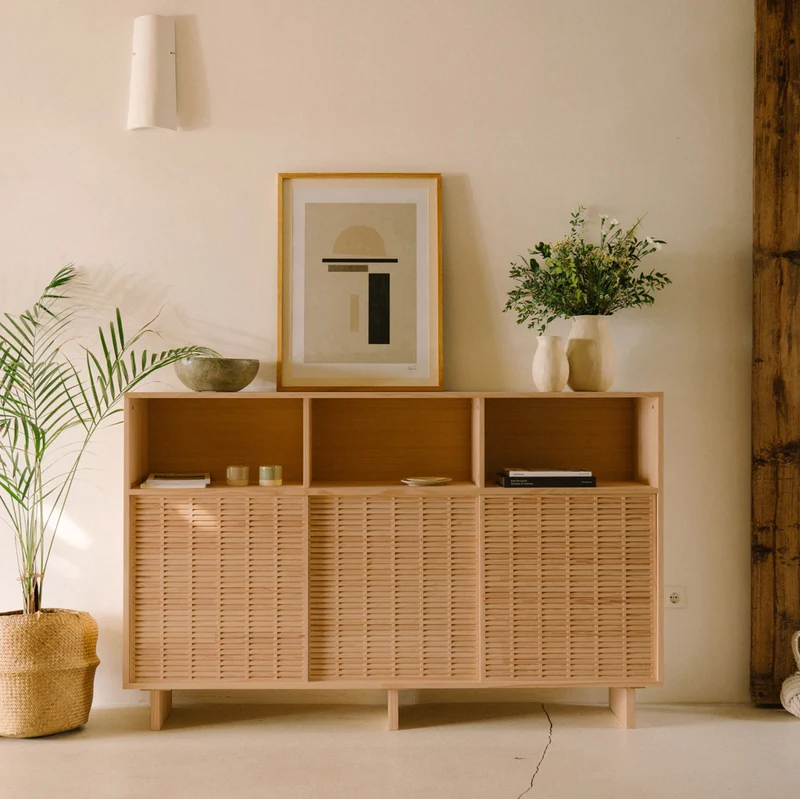 Sideboard Voramar of pine with 3 doors 180 cm