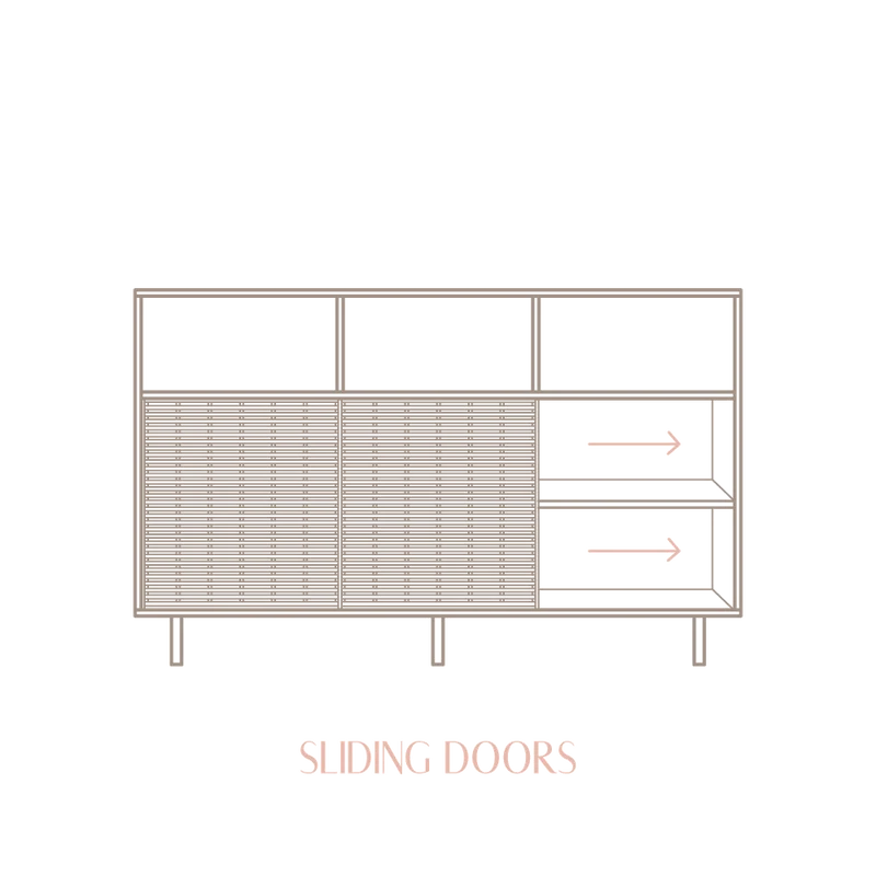 Sideboard Voramar of pine with 3 doors 180 cm