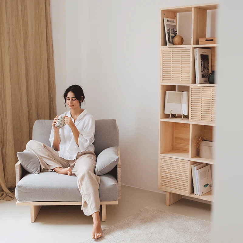 Bora armchair made of pine wood in Mediterranean style 95 cm