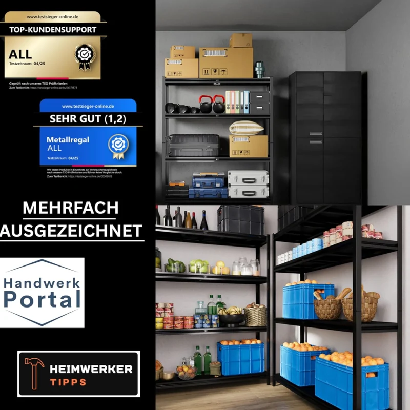 ALLSHELF Metallregal 180x120x40cm
