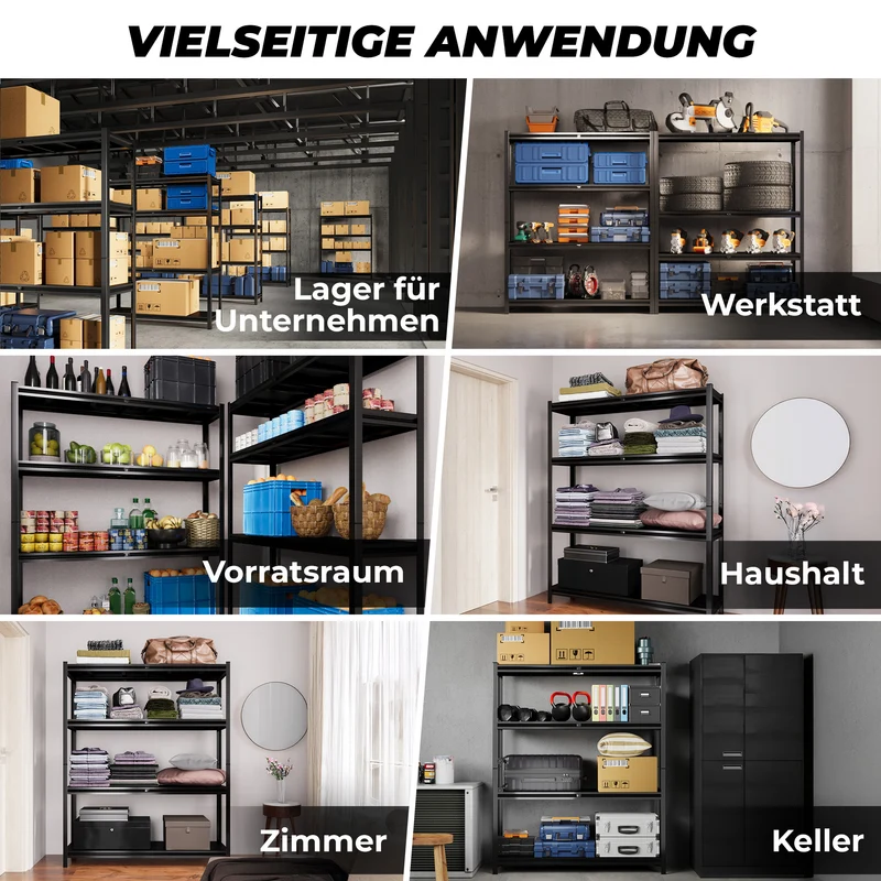 ALLSHELF Metallregal 180x150x40cm