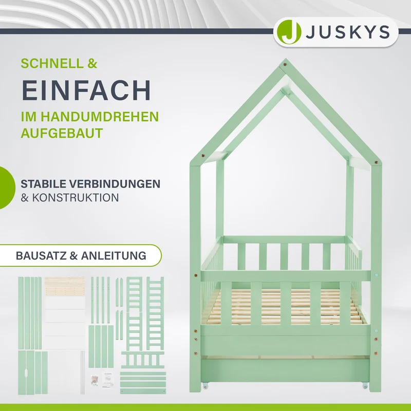 Kinderbett Marli 80 x 160 cm mit Bettkasten