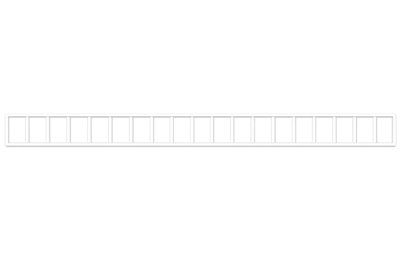 InhandKraft® Frontplastik - Warenstopp für Ladenregal – 90 cm / 120 cm