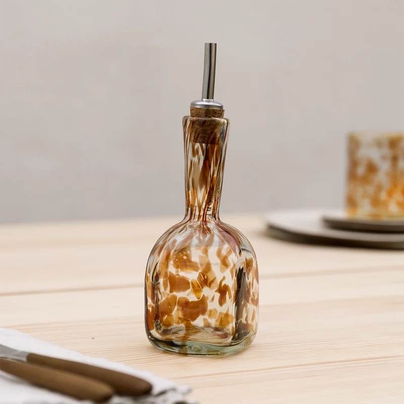 Sineu hand-blown glass vinegar bottle