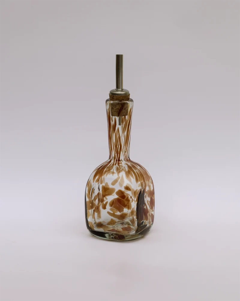 Sineu hand-blown glass vinegar bottle