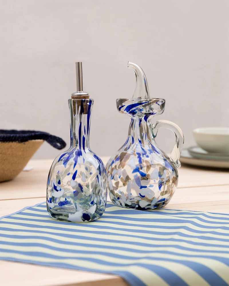 Alaró hand-blown glass vinegar bottle