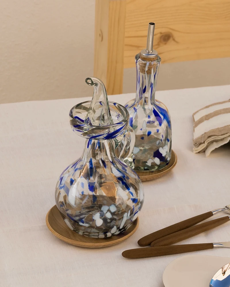 Alaró hand-blown glass vinegar bottle