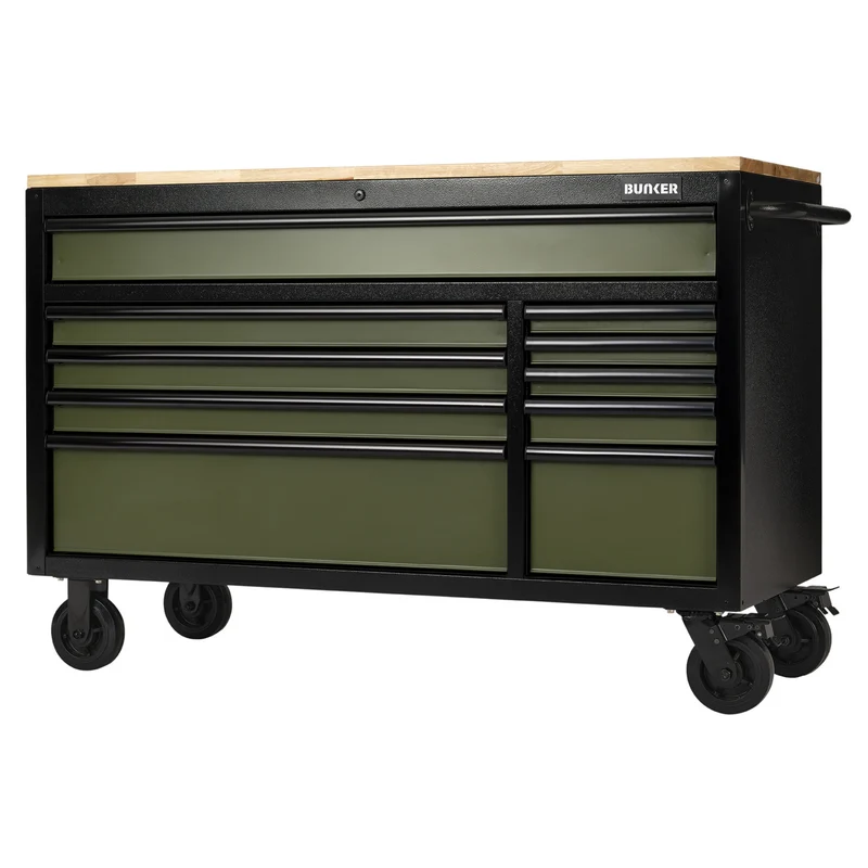 BUNKER 10 Drawer Workbench Roller Tool Cabinet, 56"