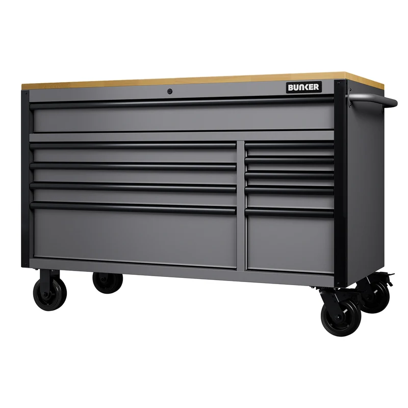 BUNKER 10 Drawer Workbench Roller Tool Cabinet, 56"