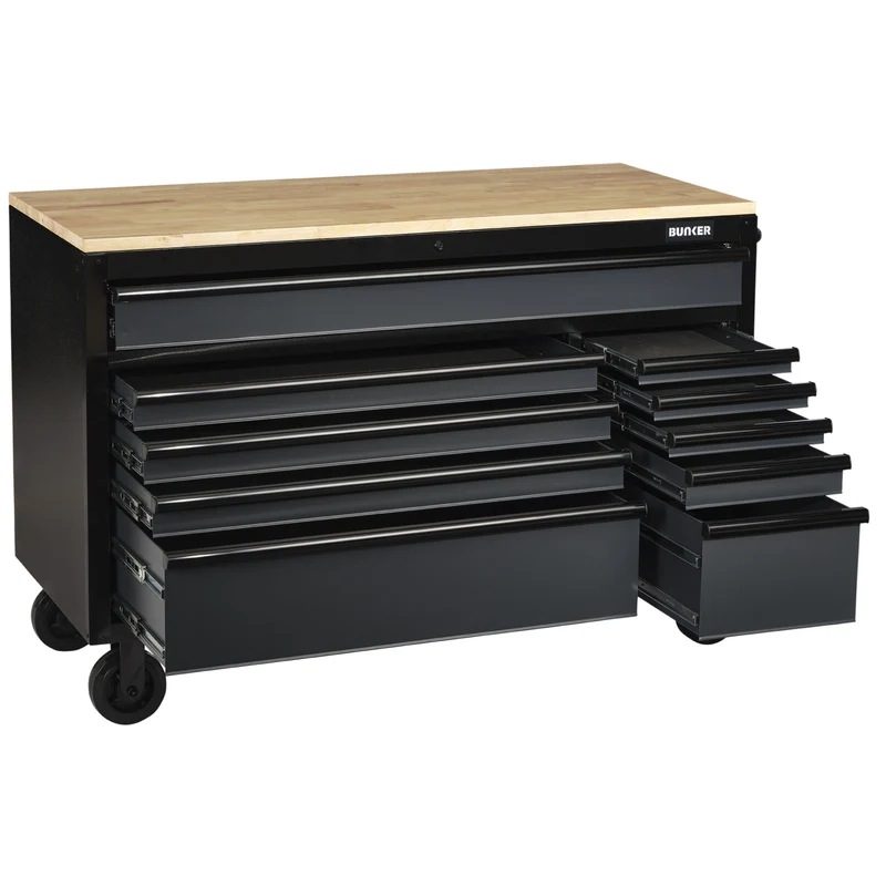 BUNKER 10 Drawer Workbench Roller Tool Cabinet, 56"