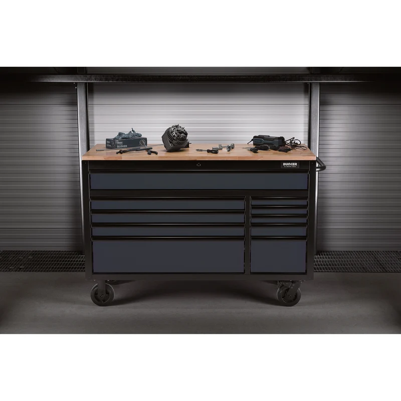 BUNKER 10 Drawer Workbench Roller Tool Cabinet, 56"