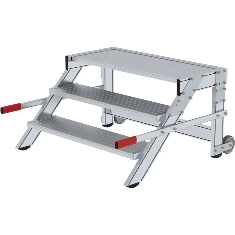 Arbeitspodest fahrbar aus Aluminium | Stufenbreite 1000 mm