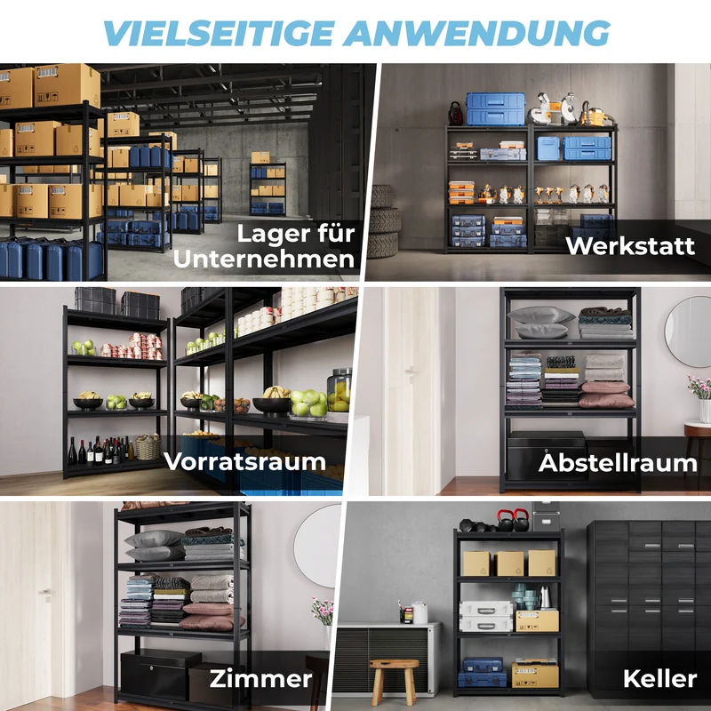ALLSHELF Metallregal 180x120x40cm