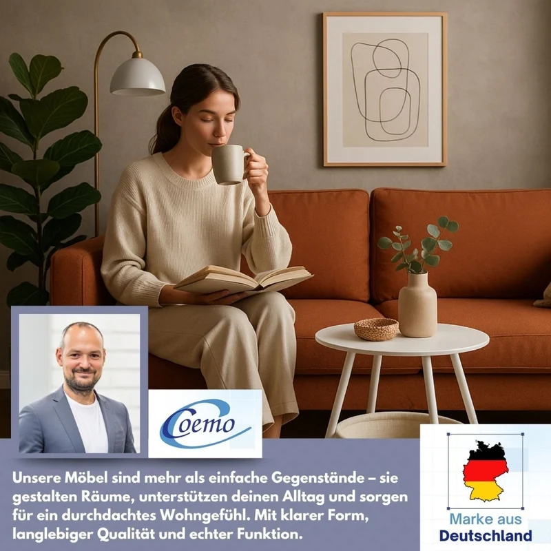 Coemo Beistelltisch Kosi mit Canvas Korb - Metallgestell mit Stoffkorb