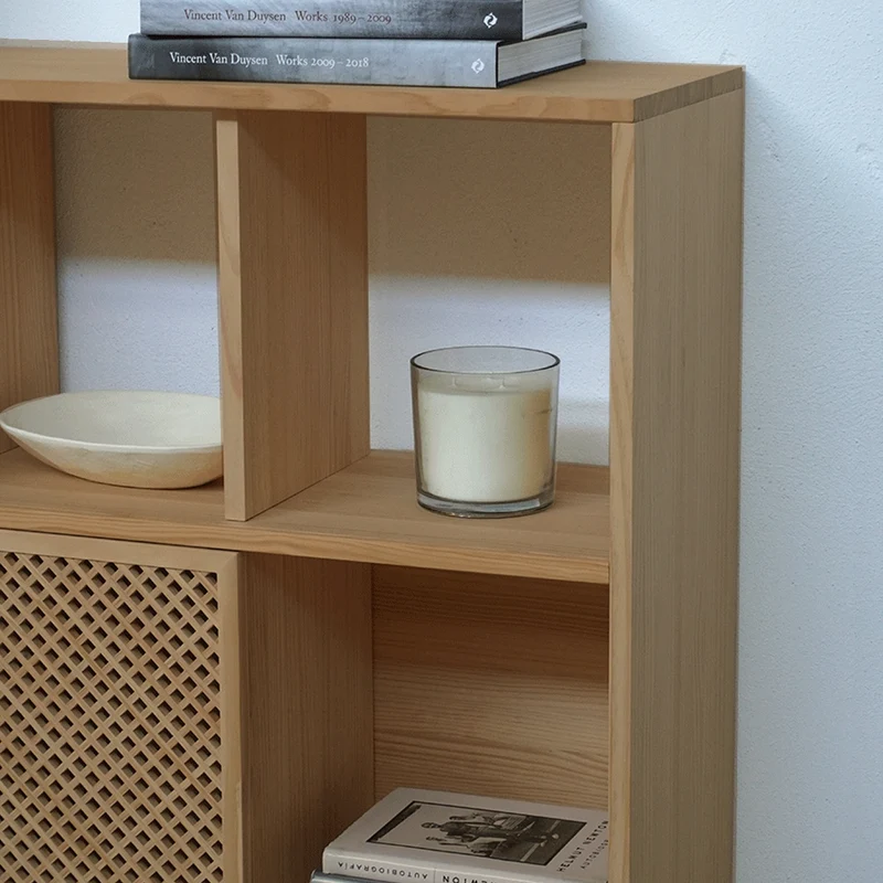 Bookcase Blava of pine with 5 or 10 doors 160 cm