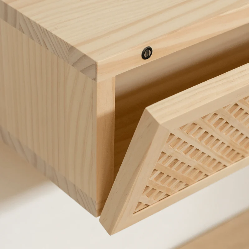 Ifach wooden floating bedside table 45 cm wide