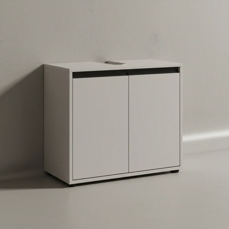 Waschbeckenunterschrank mit zwei Türen und Einlegeboden, Soft-Close
