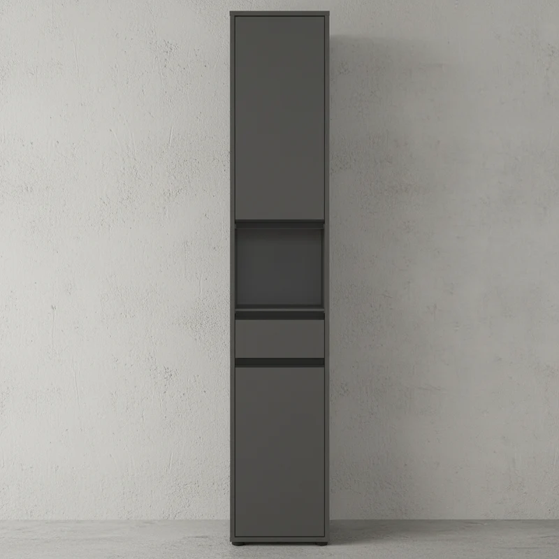 Hochschrank mit Schublade und Türen | Soft-Close & Matt