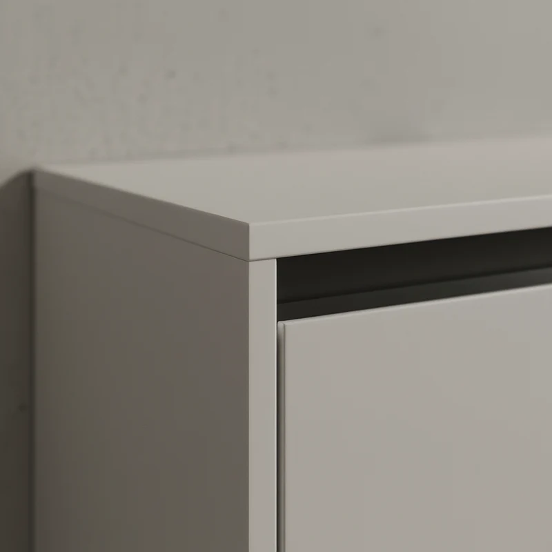 Badmöbel-Set 2-teilig | Waschbeckunterschrank & Runder Spiegel | Soft-Close & Matt