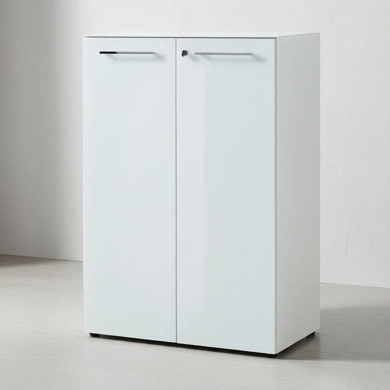 Büro-Set 3-teilig | Schreibtisch, Schrank, Container | Glasfront