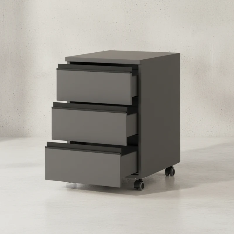 Büro-Set 2-teilig | Schreibtisch höheneinstellbar (68-91cm) & Rollcontainer (Soft-Close)